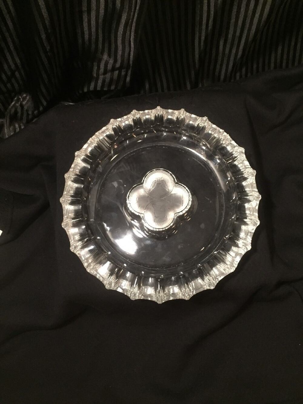 FOSTORIA CRYSTAL COIN GLASS CLEAR ASH TRAY 1887 9.5"